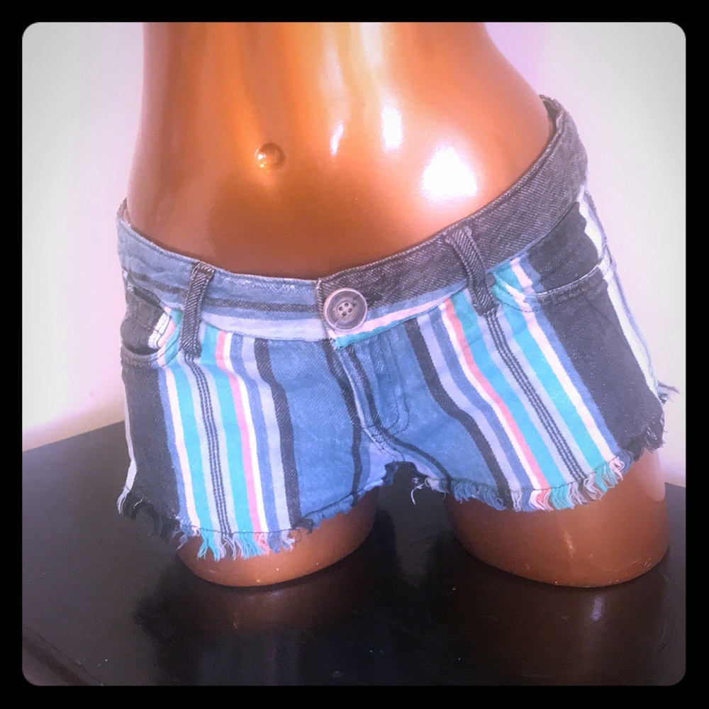 O’NEILL striped cut-off denim shorts sz 9